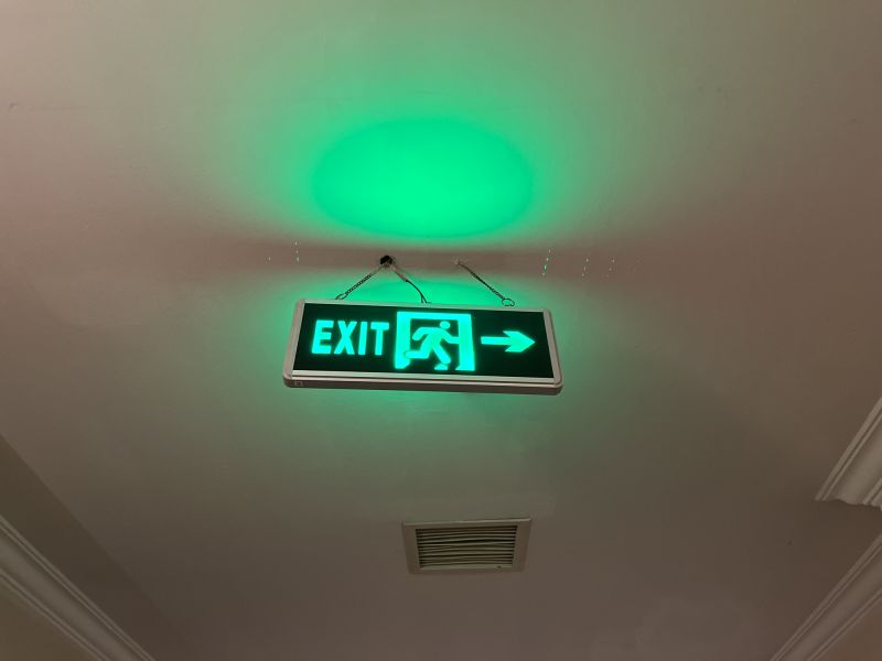 Fire Exit Sign Installation detail
