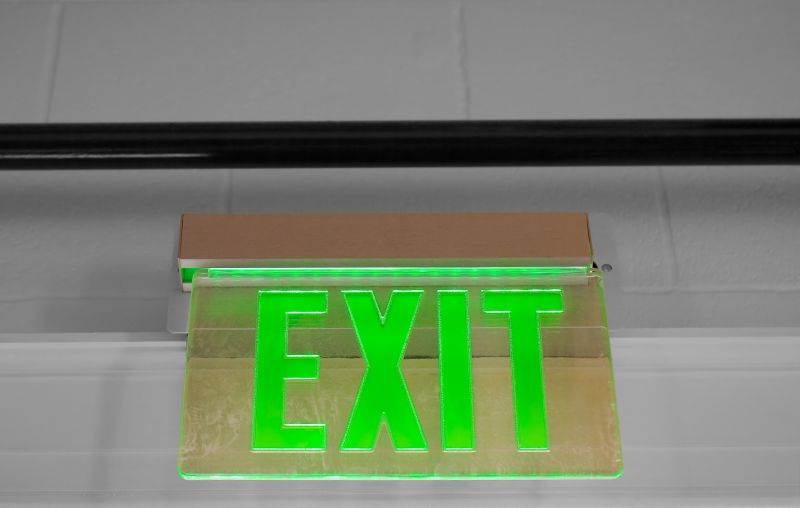 Fire Exit Sign Installation detail